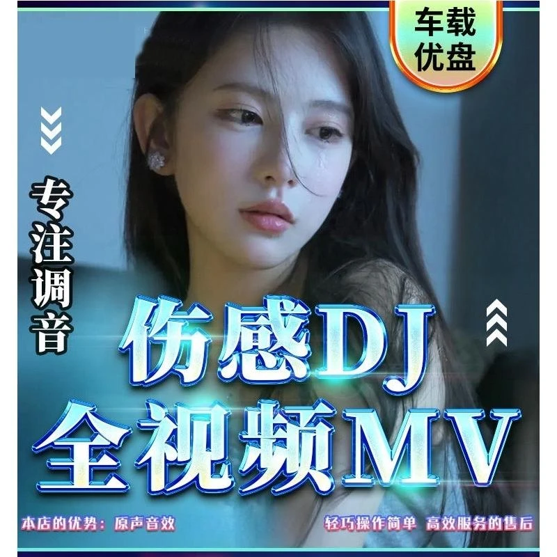 2024抖音伤感情歌DJ全视音频汽车载u盘车用无损高音质mp34歌曲MV