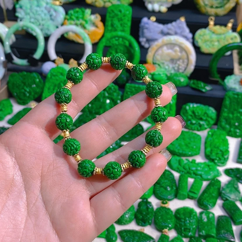 【闪购商品】翡翠手链未镶嵌满色满绿