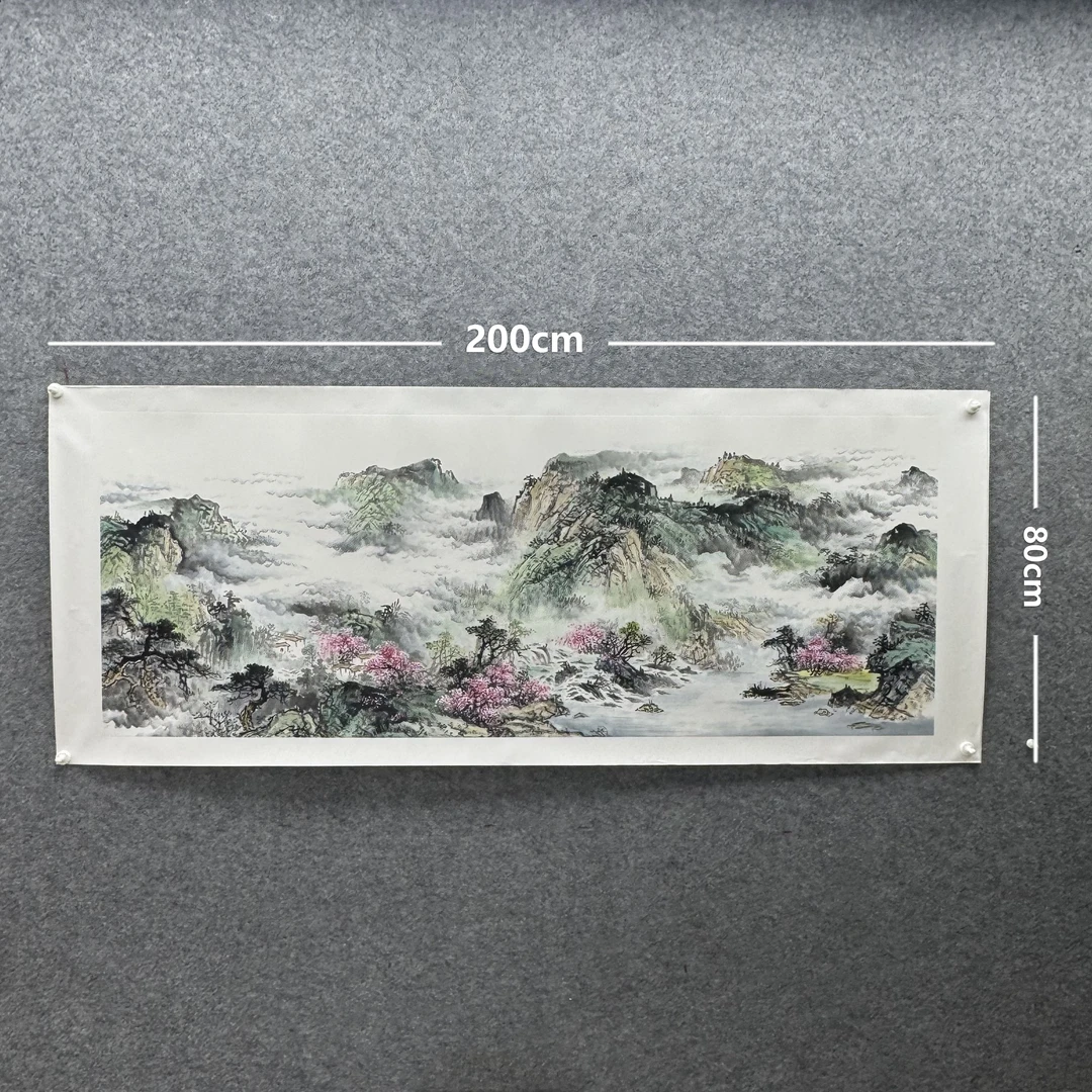 【山水画】张恒禄200*80cm手绘礼盒作品（28）