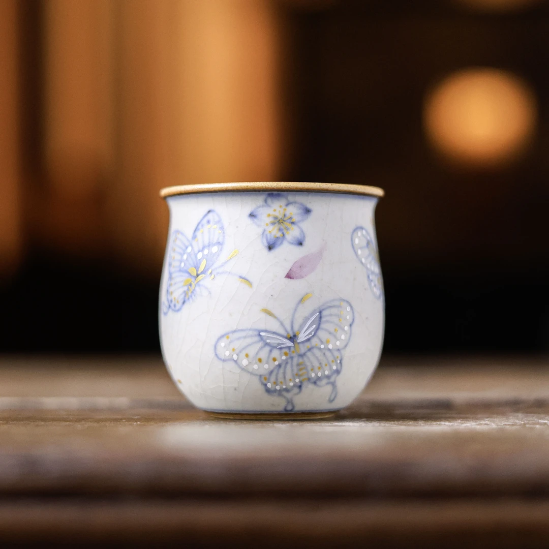 【叁山】蝴蝶-朴云堂-圆肚杯-60ML（朴杯0291）