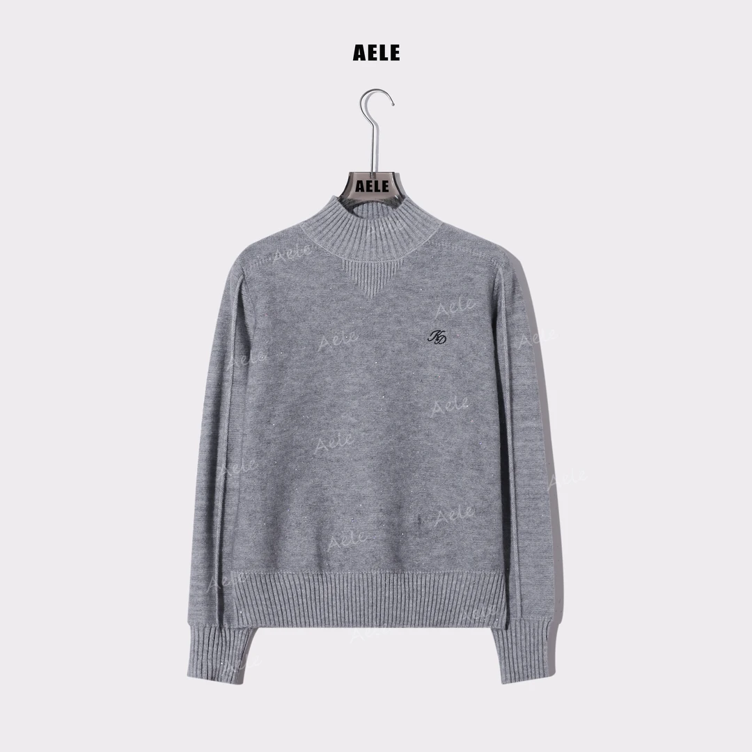 AELE毛针织衫上衣长袖宽松型针织半高领套头毛衣 X855 5070 AD