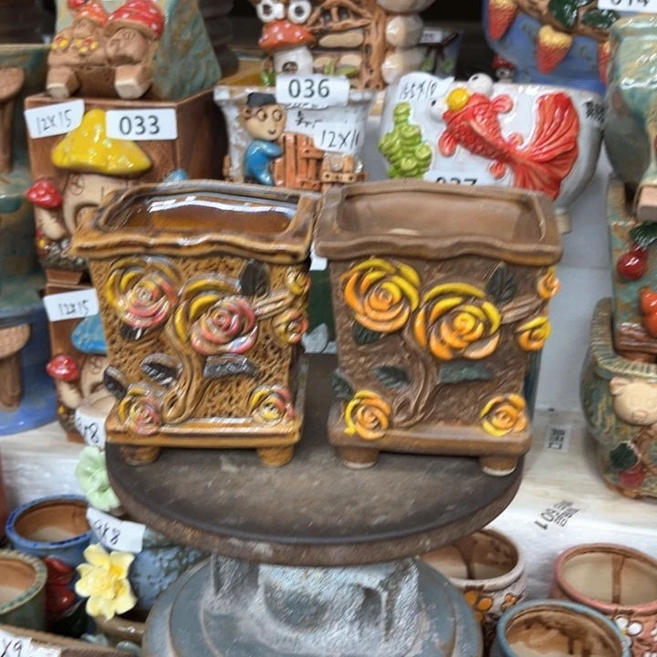 紫砂花盆粗陶材质多肉花盆