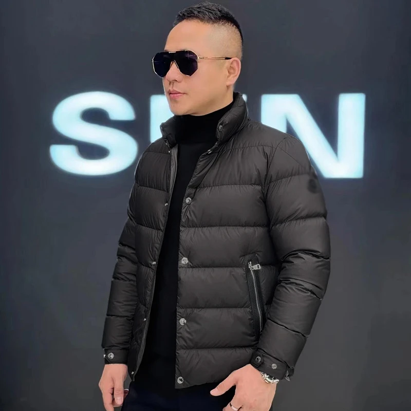 男士棉服2025新款潮牌简约立领夹克时尚短款欧货百搭帅气棉衣外套