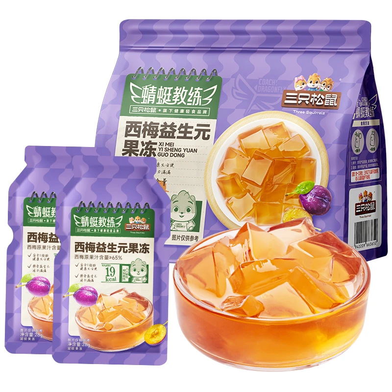 【福利品】蜻蜓教练-西梅益生元果冻280gX2袋 健康果味解馋零食MJ