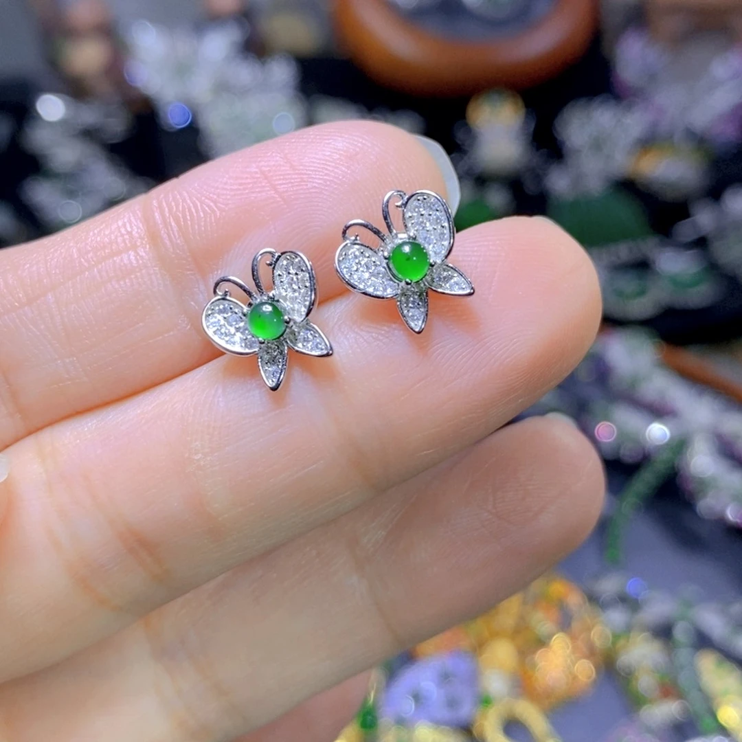 翡翠颈饰银S925镶嵌天然翡翠