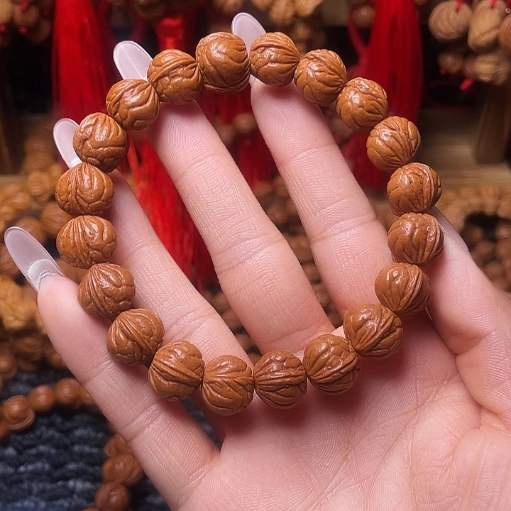 木质类龙纹桃枭手串