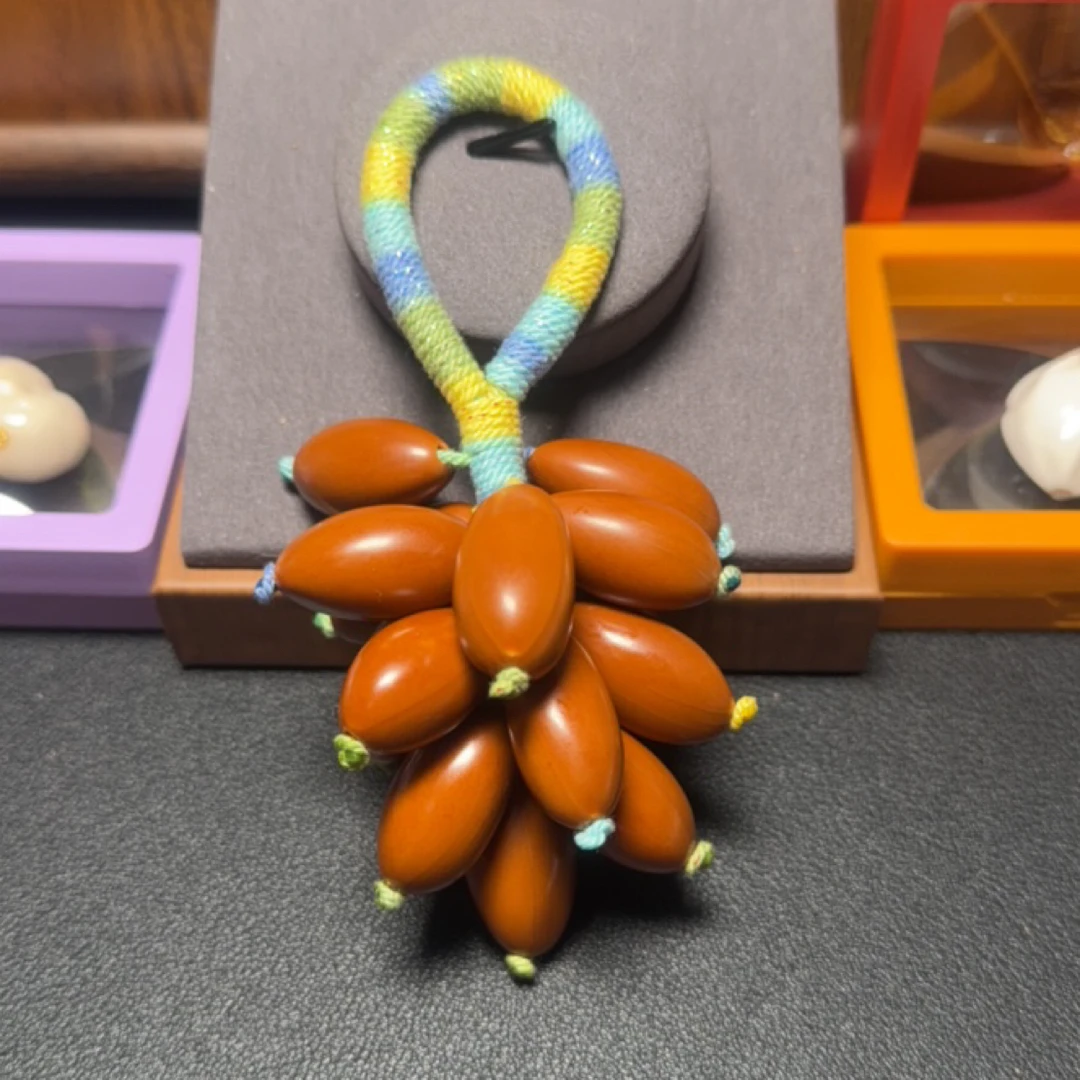 橄榄核葡萄串 鸡血红小油核玻璃底镜面绳见图片颜色实物照