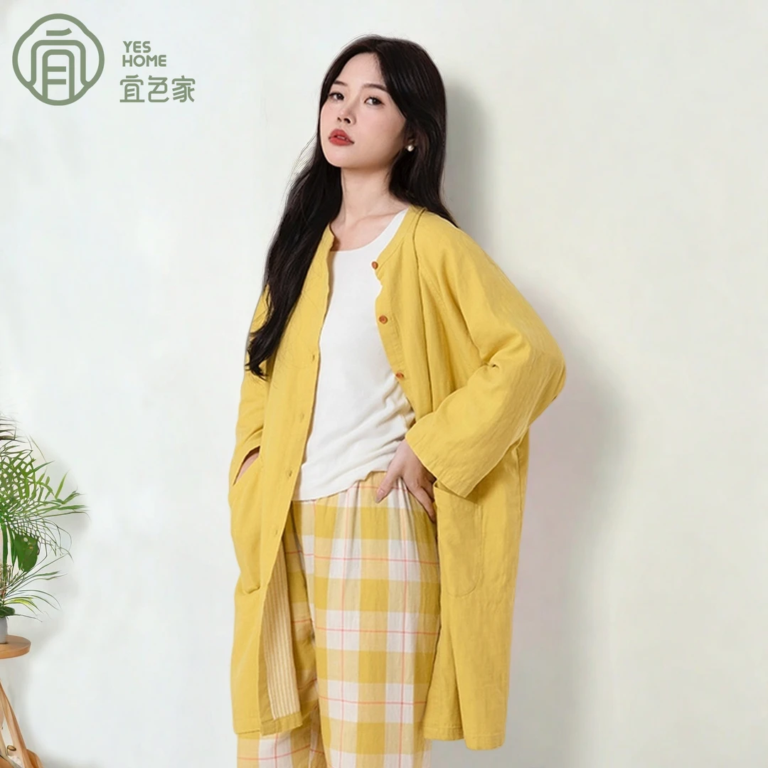 宜色家睡衣女春秋季女款爆款2025新款A类100%纯棉舒适家居服套装