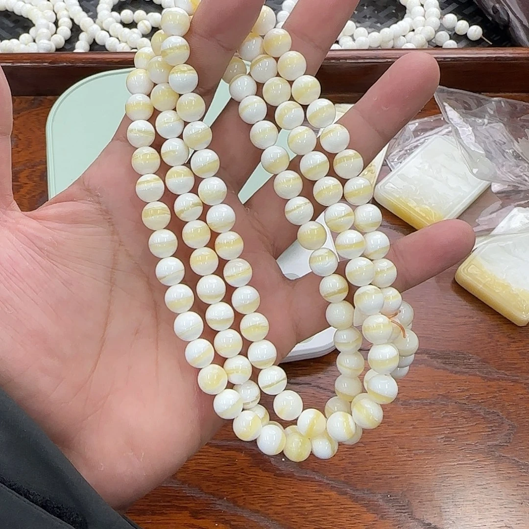 白玉菩提手串8m金腰带006