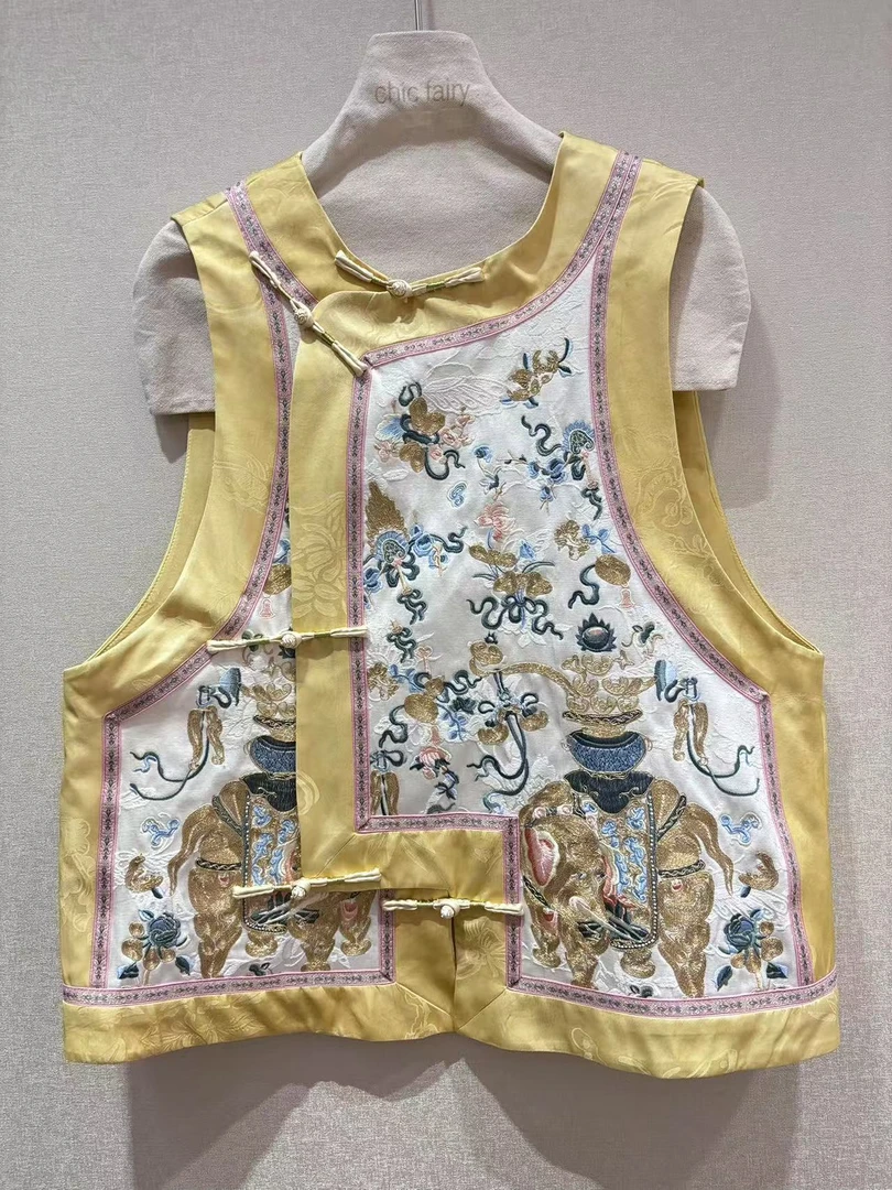 CHIC FAIRY 【心之所象】春季国风中式刺绣斜襟马甲