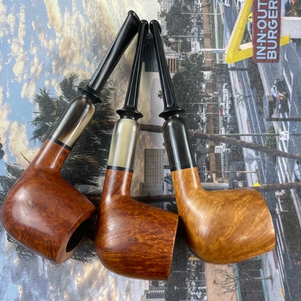 石楠木撞球直斗天然牛角手工镶嵌3毫米孔道支持热拔过滤芯