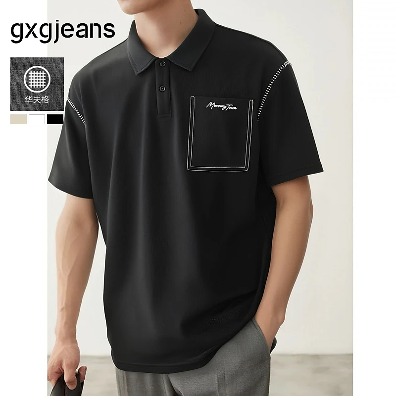 gxg.jeans男装 多色华夫格短袖t恤polo衫 25年夏新品#J25D242027