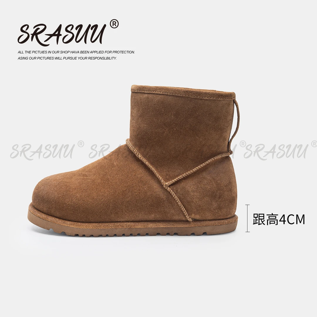 冬季新款女保暖加绒加厚平底防滑百搭真皮广州雪地靴