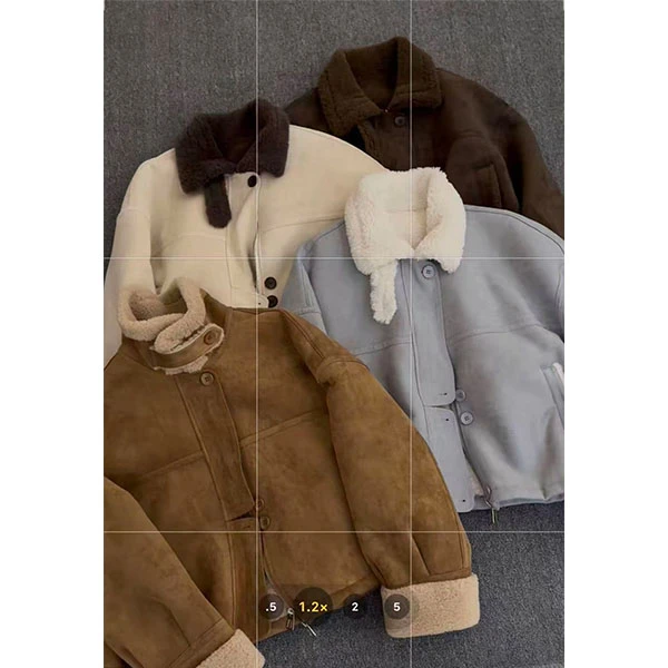 2025年冬季新款复古小个子皮毛一体美拉德韩版羊羔毛外套女