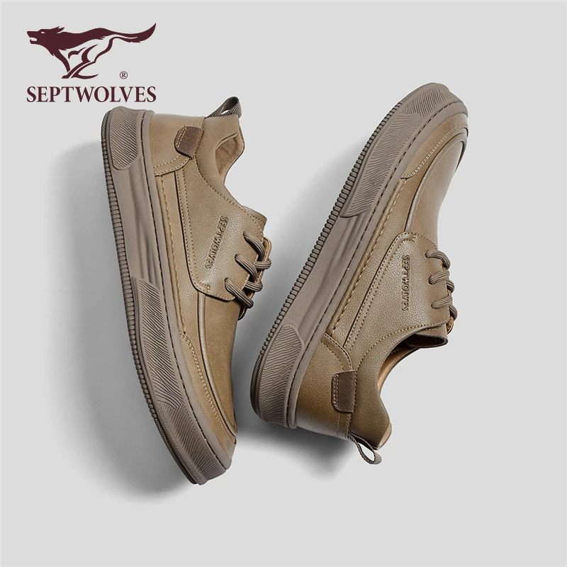 七匹狼男鞋2025新款秋季复古英伦休闲皮鞋男上班通勤百搭厚底板鞋