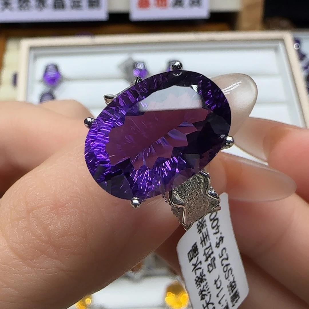 帅***水晶珠宝半成品银S925镶嵌G 11克拉