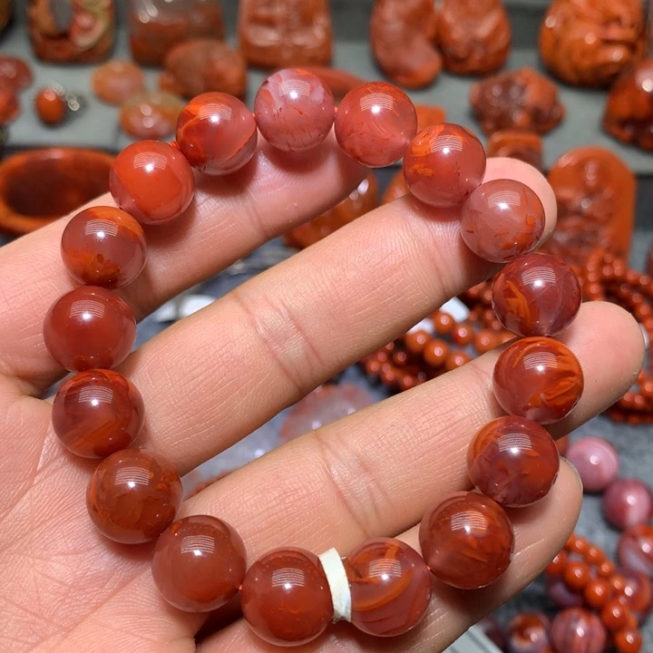 南红玛瑙手串未镶嵌12+’mm
