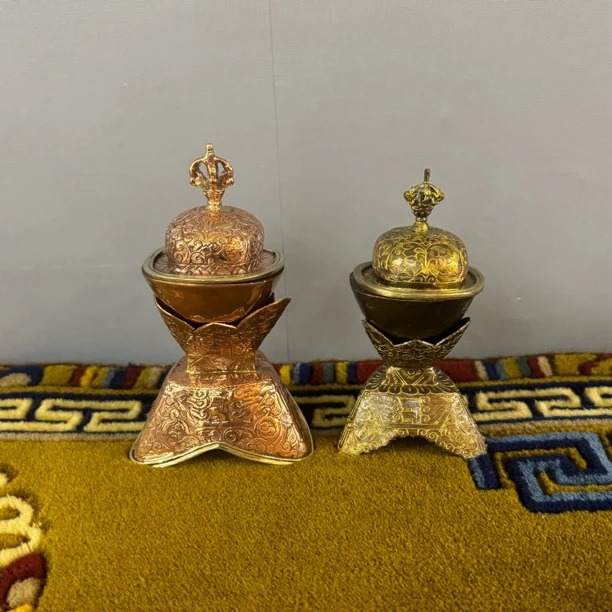 尼泊尔进口纯铜手工制作供酒器摆件