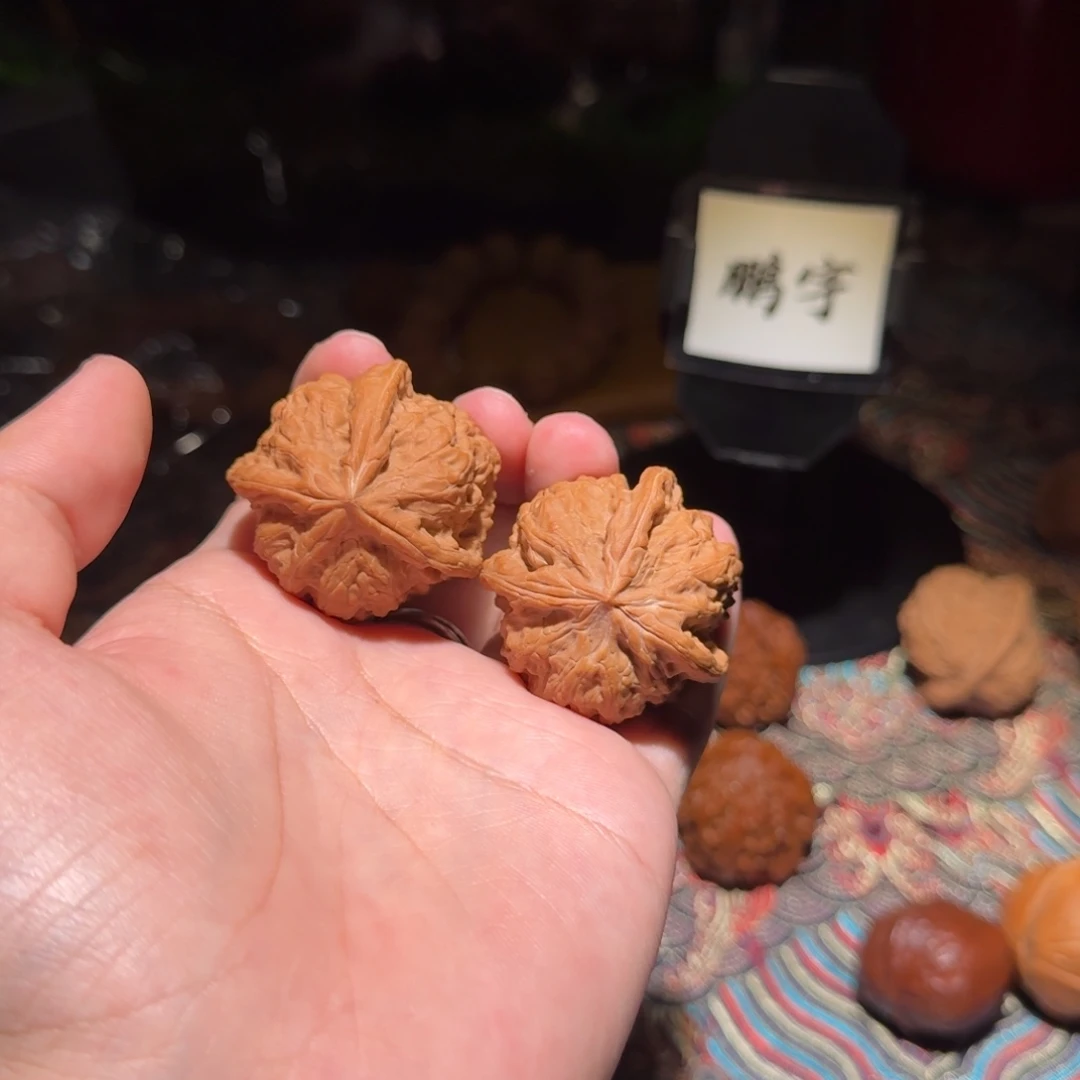 把件核桃1327号40平谷凹底文玩核桃