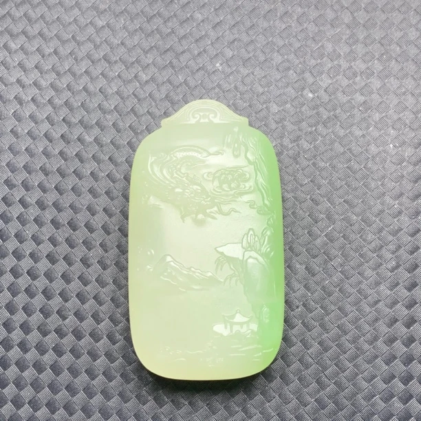 新品和田玉翠青龙山水牌子
