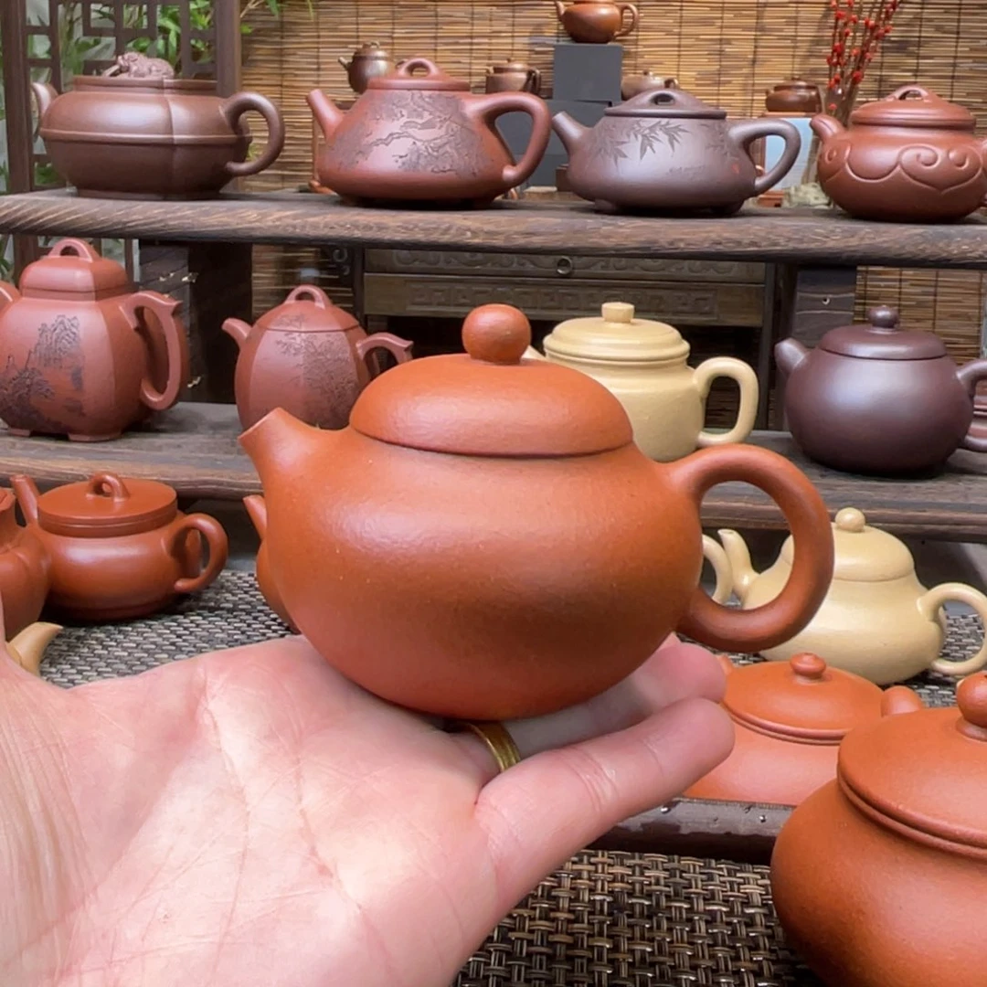 紫砂茶壶宜兴原矿紫砂手工制120