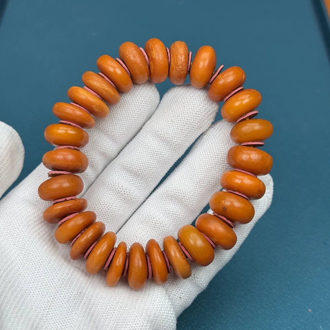 Y1469天然原矿蜜蜡 回流老蜡手串16mm 28克 20克价