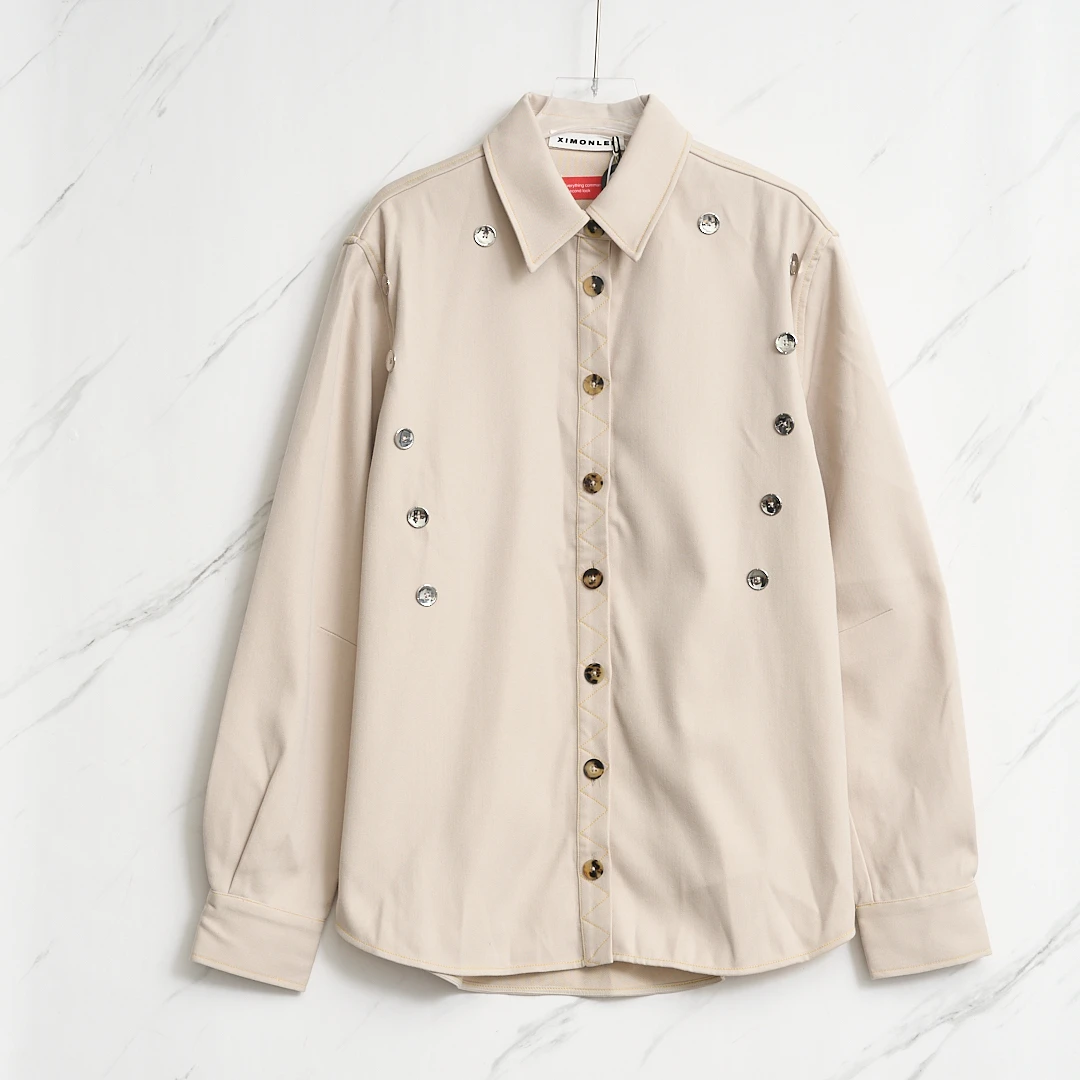 全新未使用/‌XIMONLEE男士纽扣设计衬衫XIGU00005