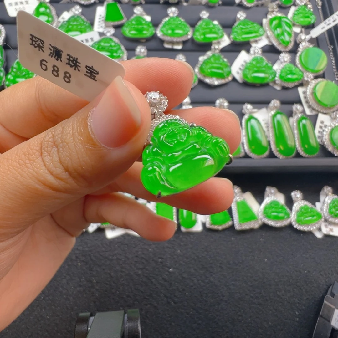 翡翠银S925镶嵌颈饰