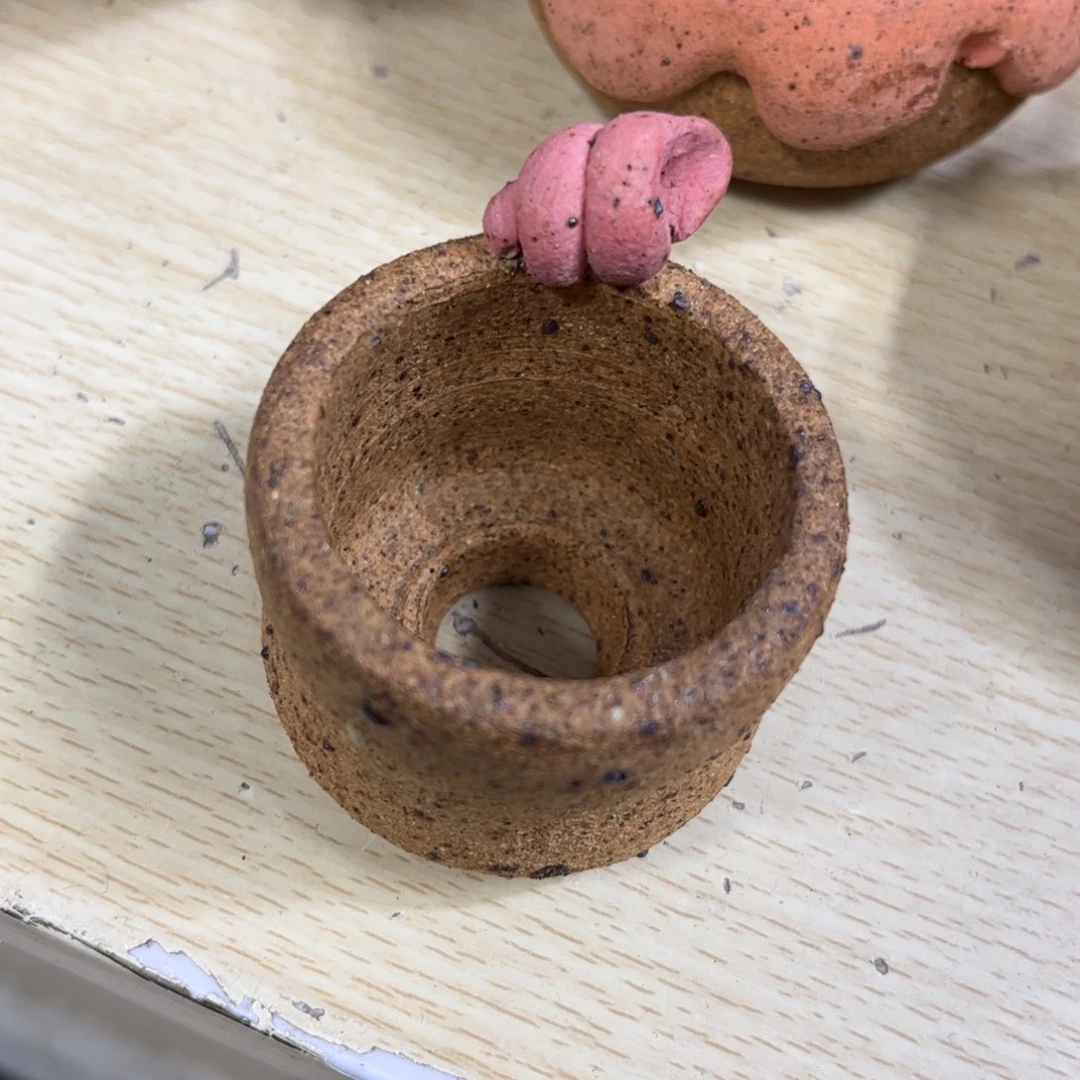 泥塑古镇炻陶花盆