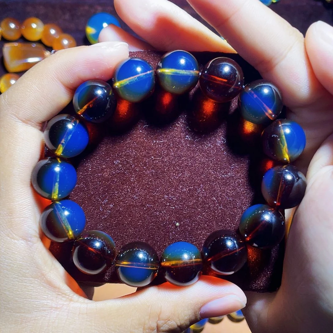 蓝珀裸石未镶嵌红蓝14