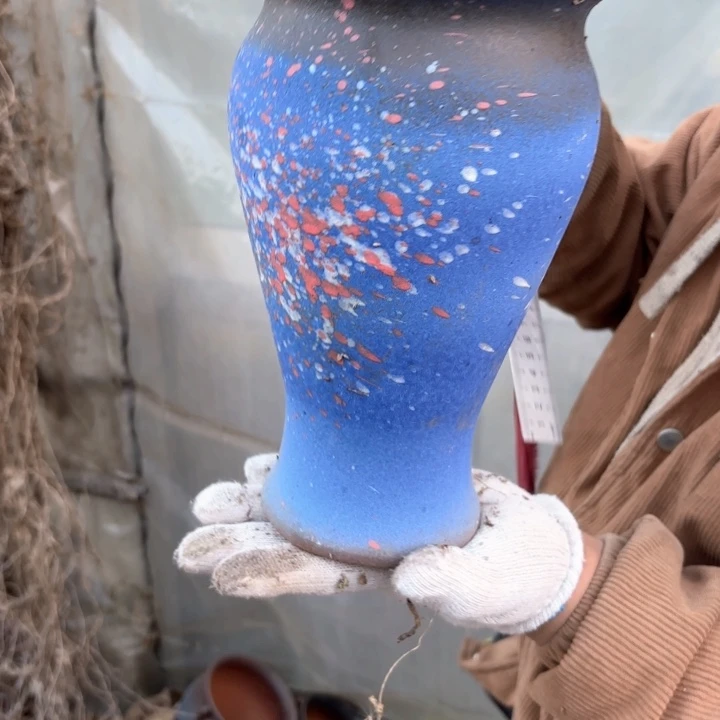 红陶花盆 口径 高度  14 26