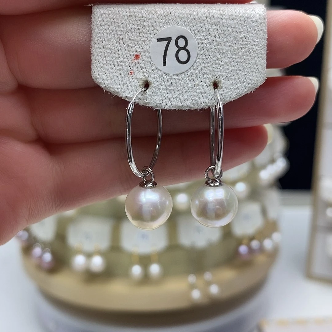 淡水珍珠耳饰银S925镶嵌