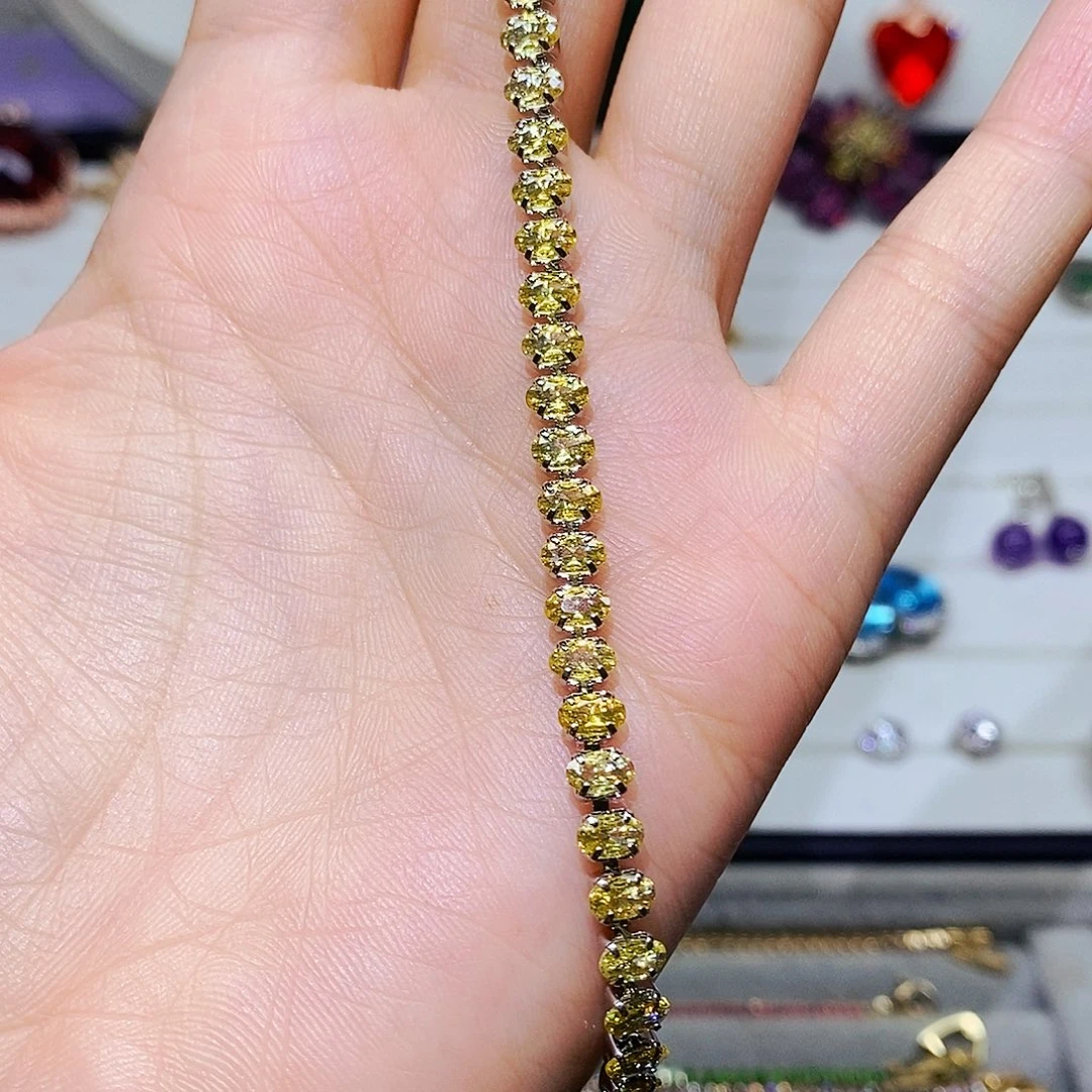 银S925镶嵌手链黄晶