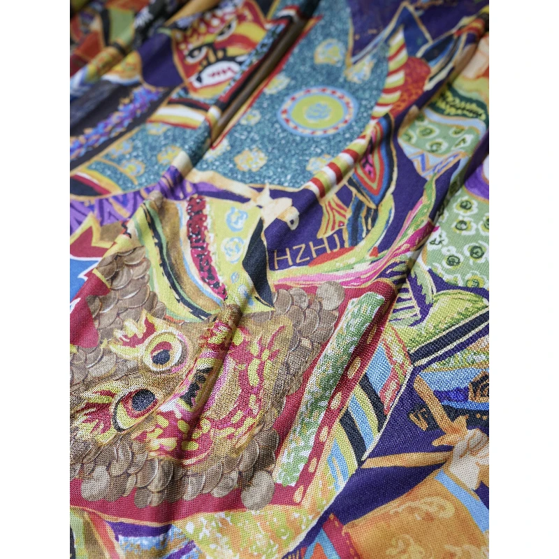 HZHJ 龙兽面料半米 时尚法式气质网纱0001（不支持七天无理由）