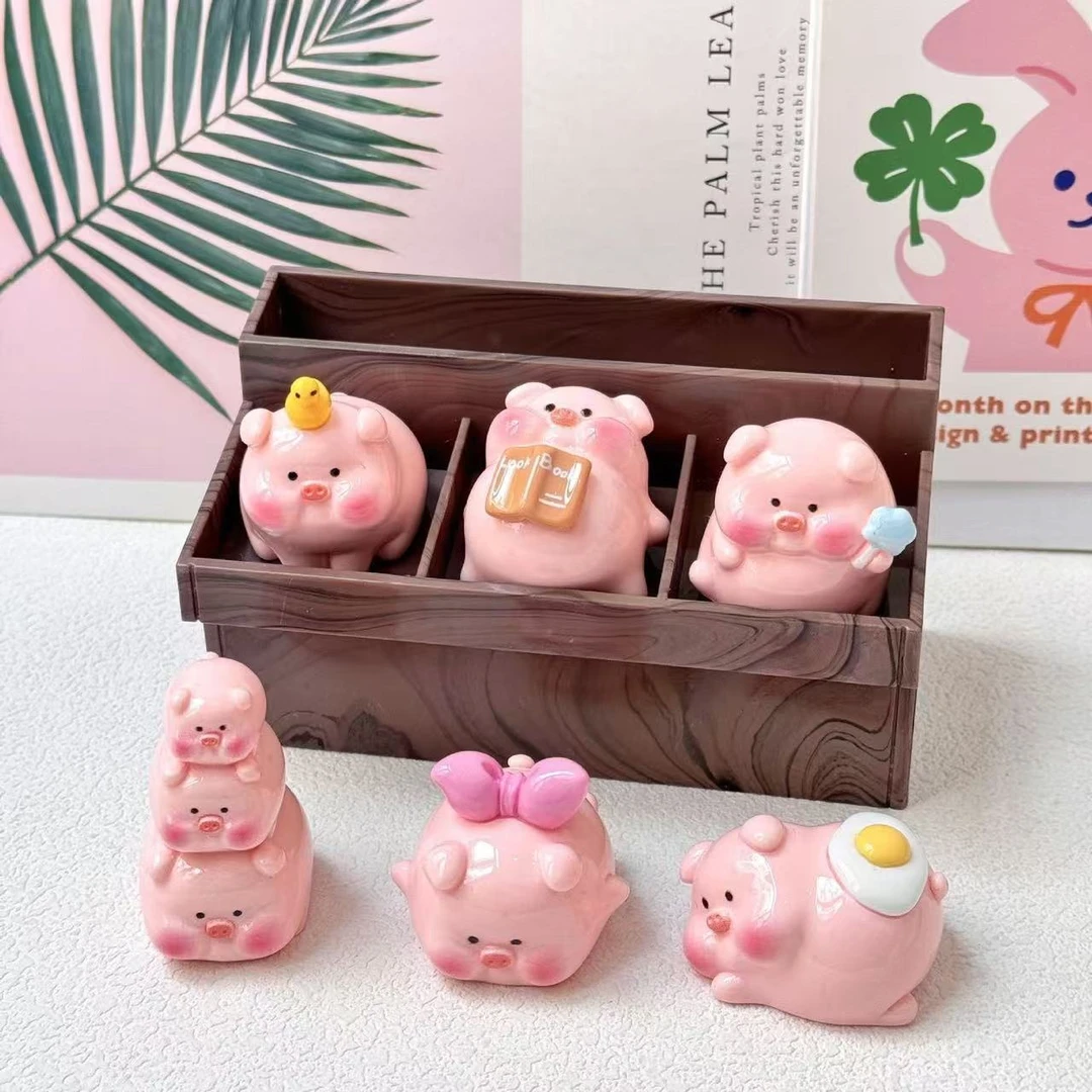 【许愿＋直播拆】磨砂卡通可爱小粉猪立体车载摆件diy动物