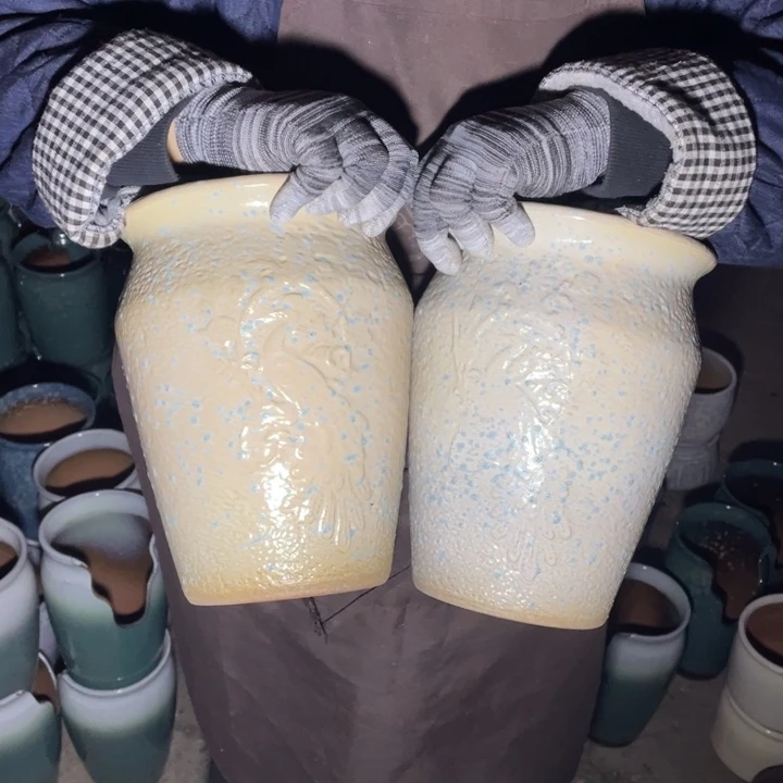 紫砂花盆口17高24瑕疵瑕疵