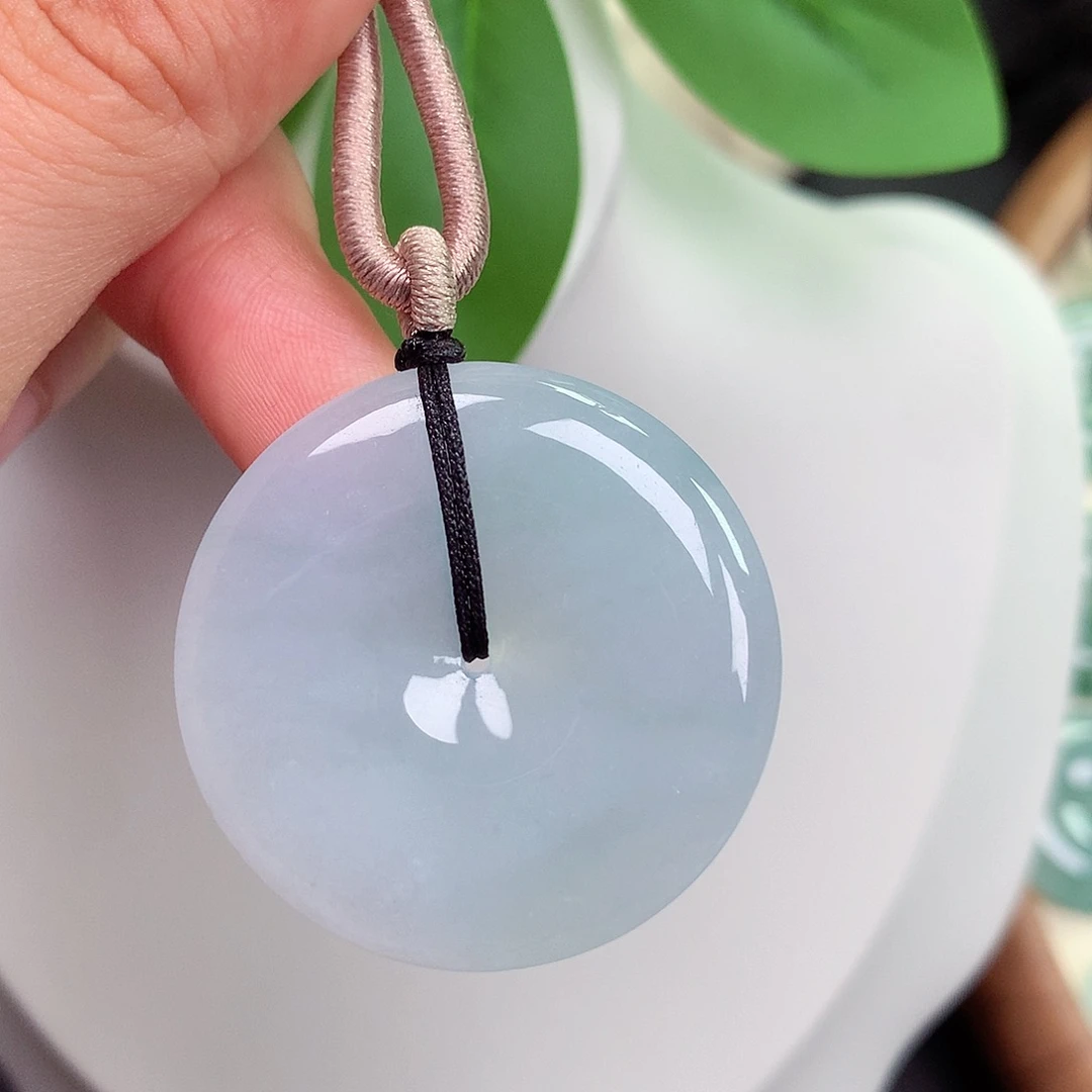颈饰未镶嵌翡翠平安扣 34.9x5.4mm