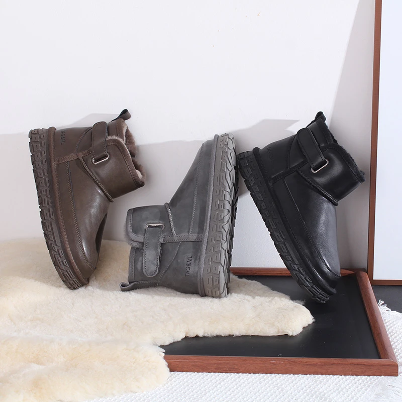 雪地靴短靴韩版休闲时尚雪地靴潮流男士面包鞋防滑棉靴保暖 9888