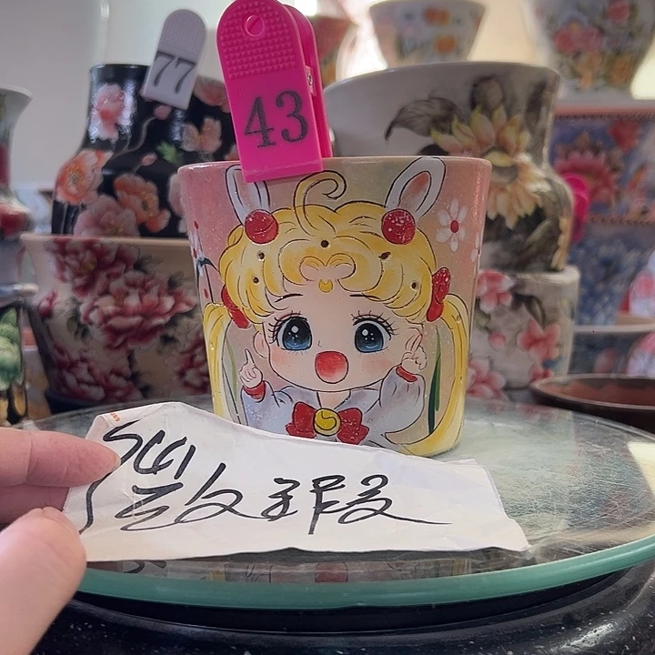 景德镇幸运花盆手绘韩式花盆