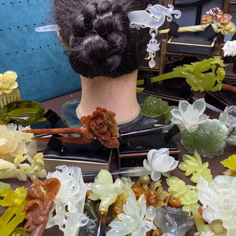 【闪购商品】岫玉发簪发簪盘发发簪未镶嵌醉***?