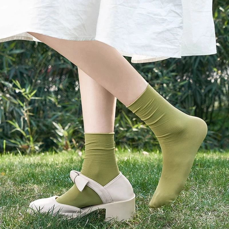 冰冰堆堆袜子女天鹅绒吸汗春夏季彩色轻薄款防臭袜子女袜
