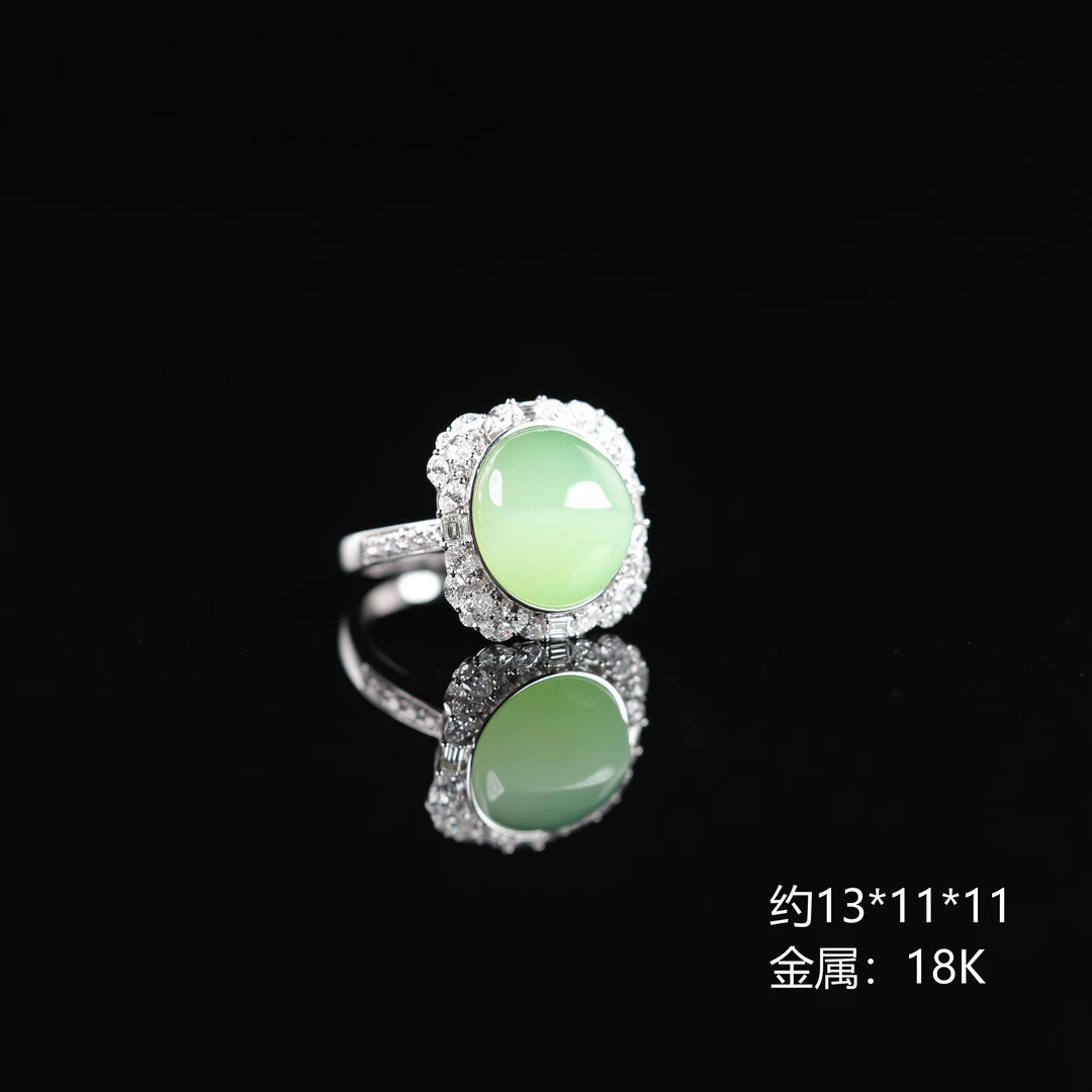 本真|“花开”大传承级臻品和田玉黑羊洞戒指备注圈口 多样性发其一