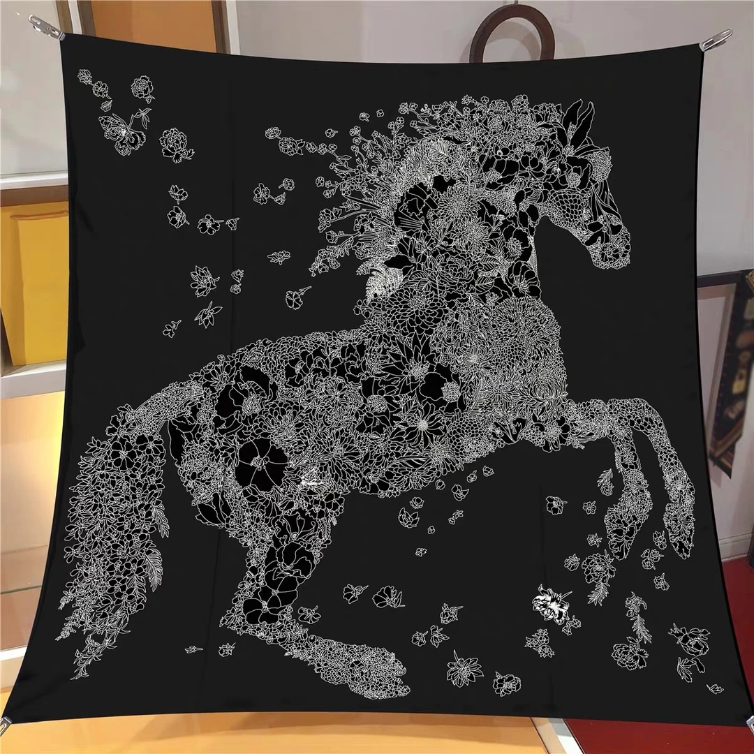 【FDHHK-SUPER】ChicChic高定轻奢 超大骏马图案 丝巾