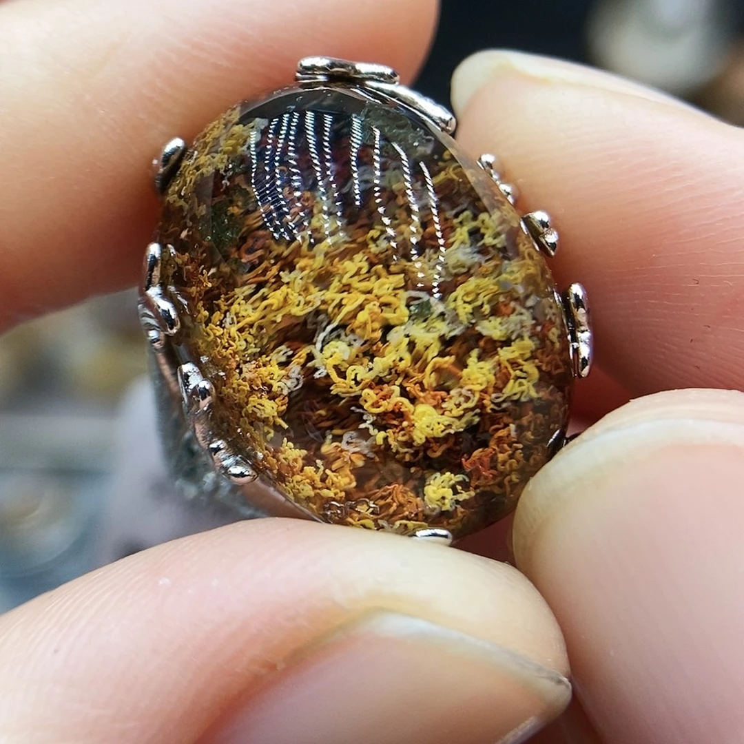 水晶戒指银S925镶嵌子*