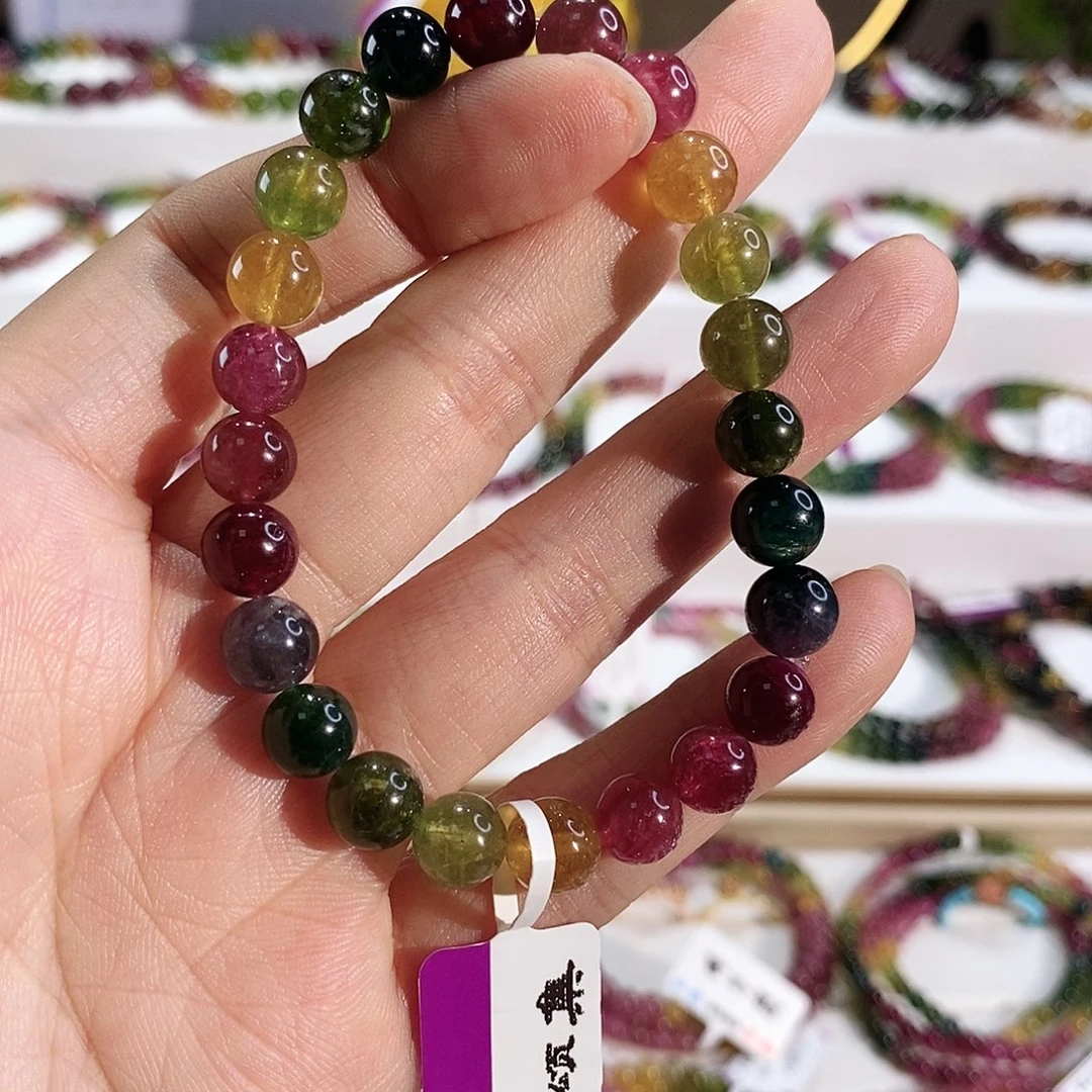 手串碧玺未镶嵌G2316素圈颜色微差