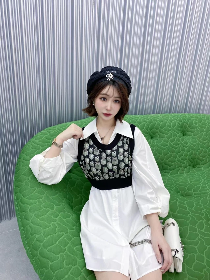 拼接假两件连衣裙（不含配饰）-0363