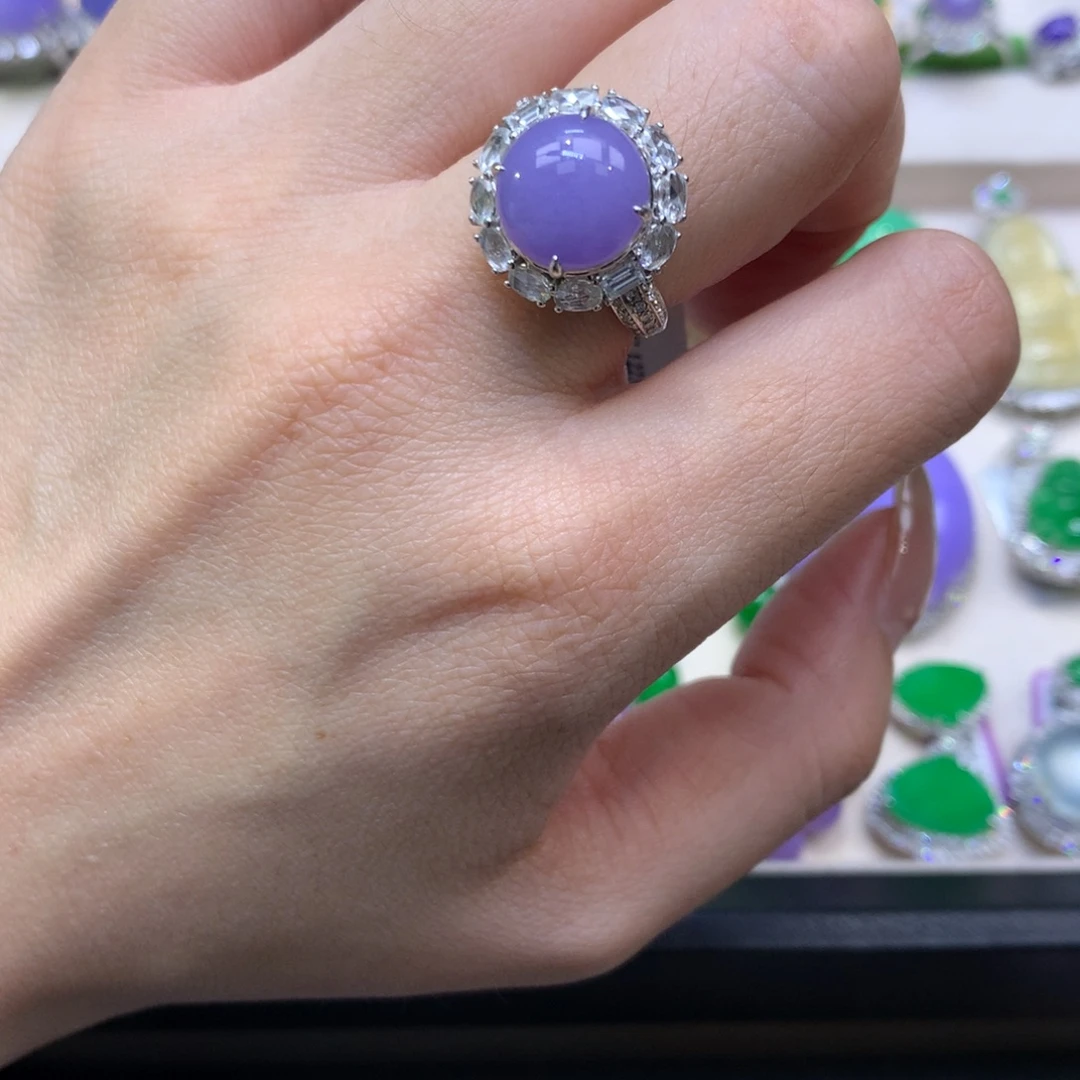 火***女翡翠18K金镶嵌颈饰