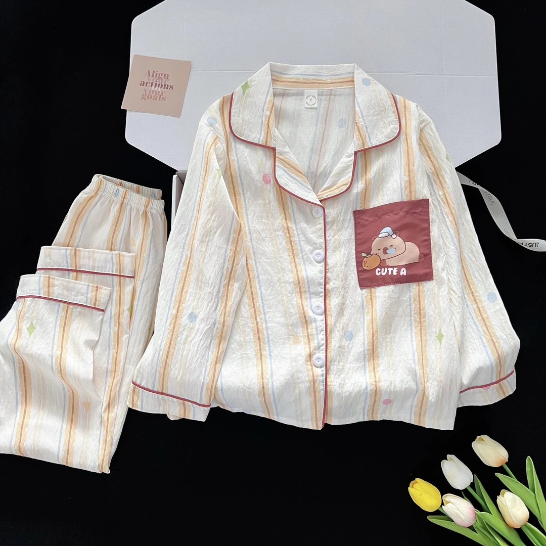 女童春秋长袖家居服云朵棉公主风可爱又透气2025新款家居服套装