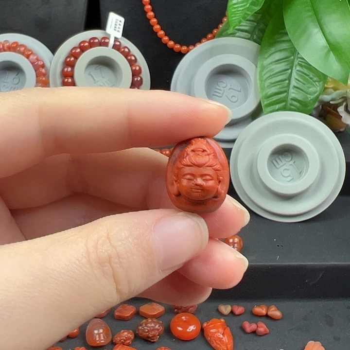 南红玛瑙未镶嵌长链南红普贤+悟道 卡17