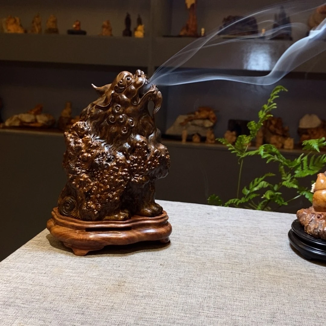 1***9黄杨木香炉摆件貔貅